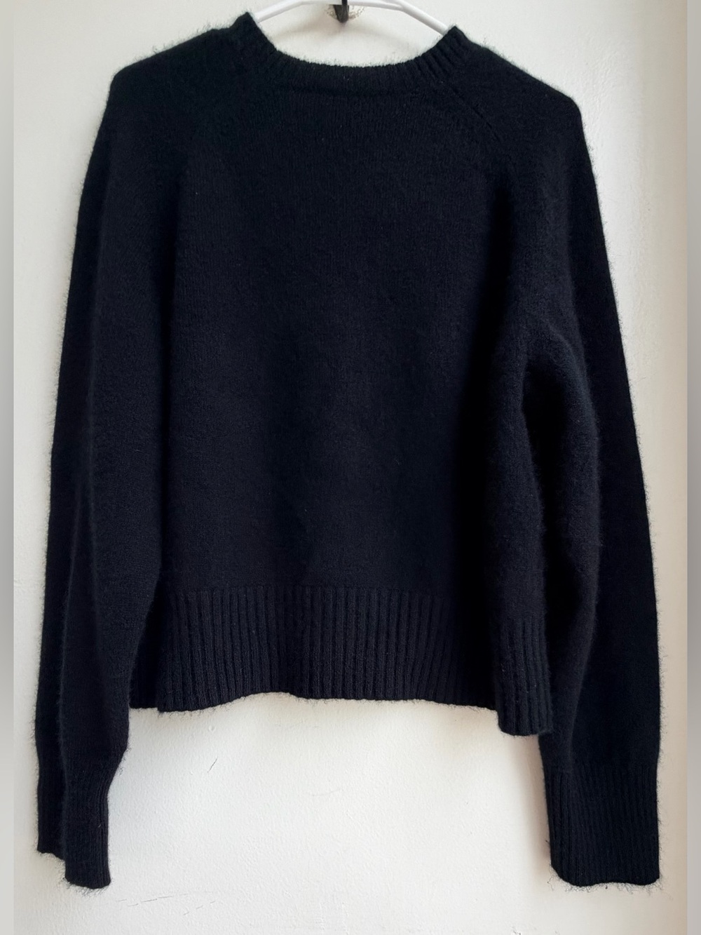Everlane Black Recycled Cashmere Boxy Crew Sweater Womens Size Large L